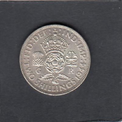 Beschrijving: 2 Shilling GEORGIUS VI 